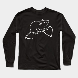 White Line Rat Holds Your Heart Long Sleeve T-Shirt